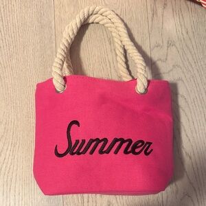 Pink Canvas Tote Bag